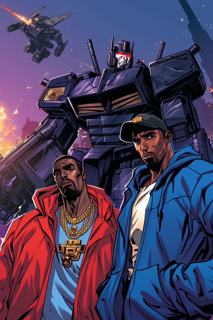 2pac and Biggie in Transformers Style