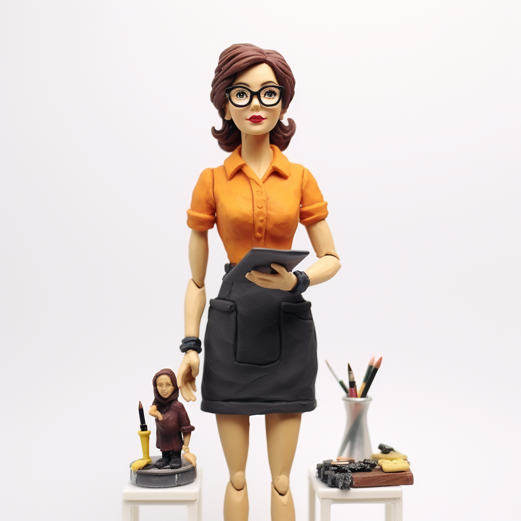 Woman Marketing Claymation White Background