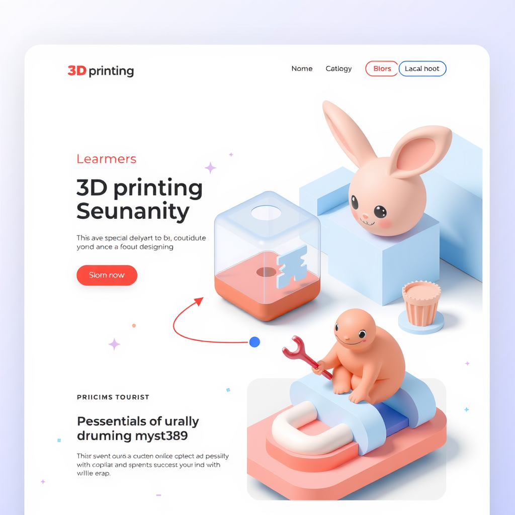 3D Printing and Designing Company Website Main Page