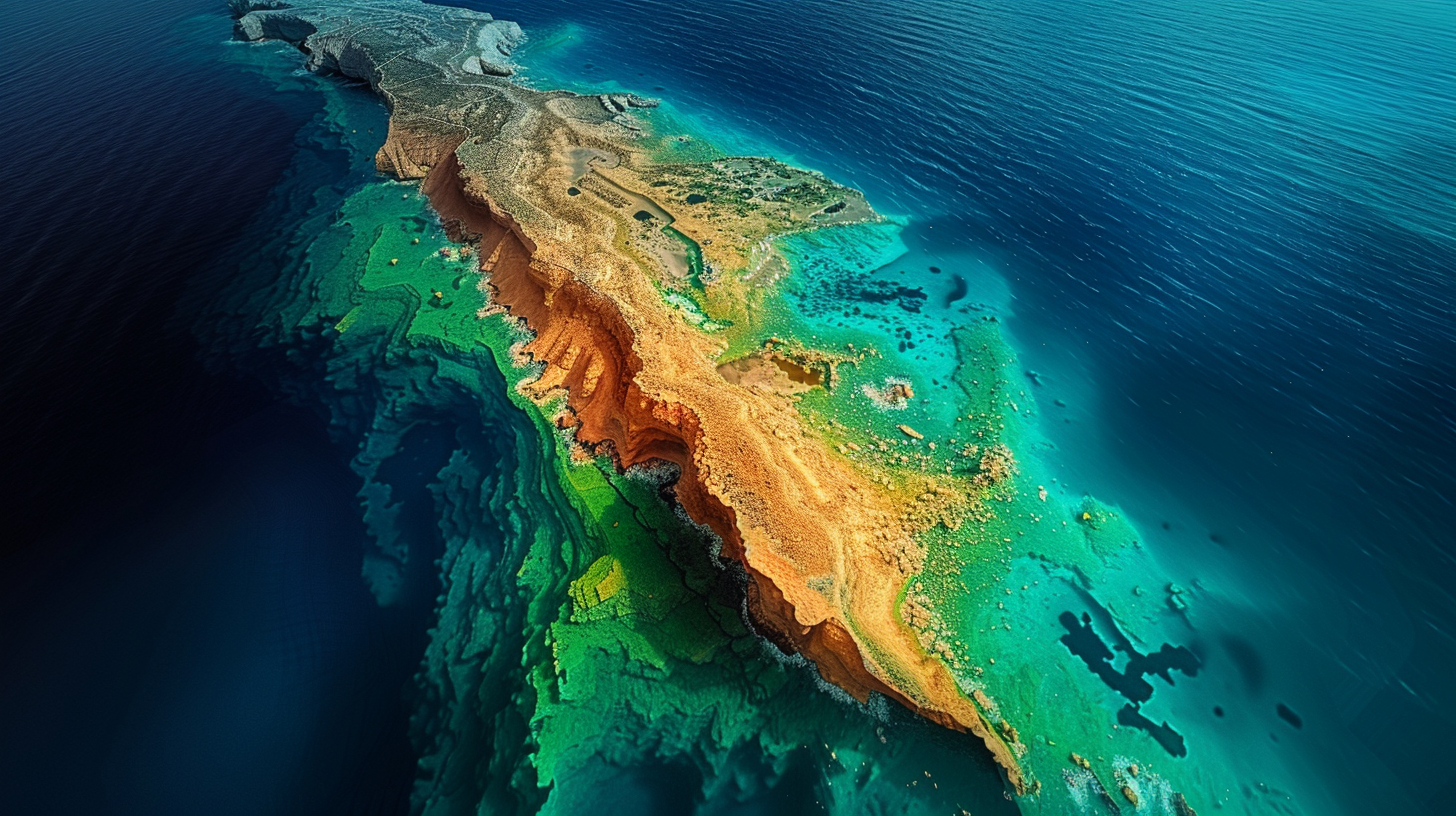 3D Topographic Scan of Malta with Gradient Colors