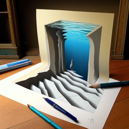 Artwork with 3D deep depth perspective