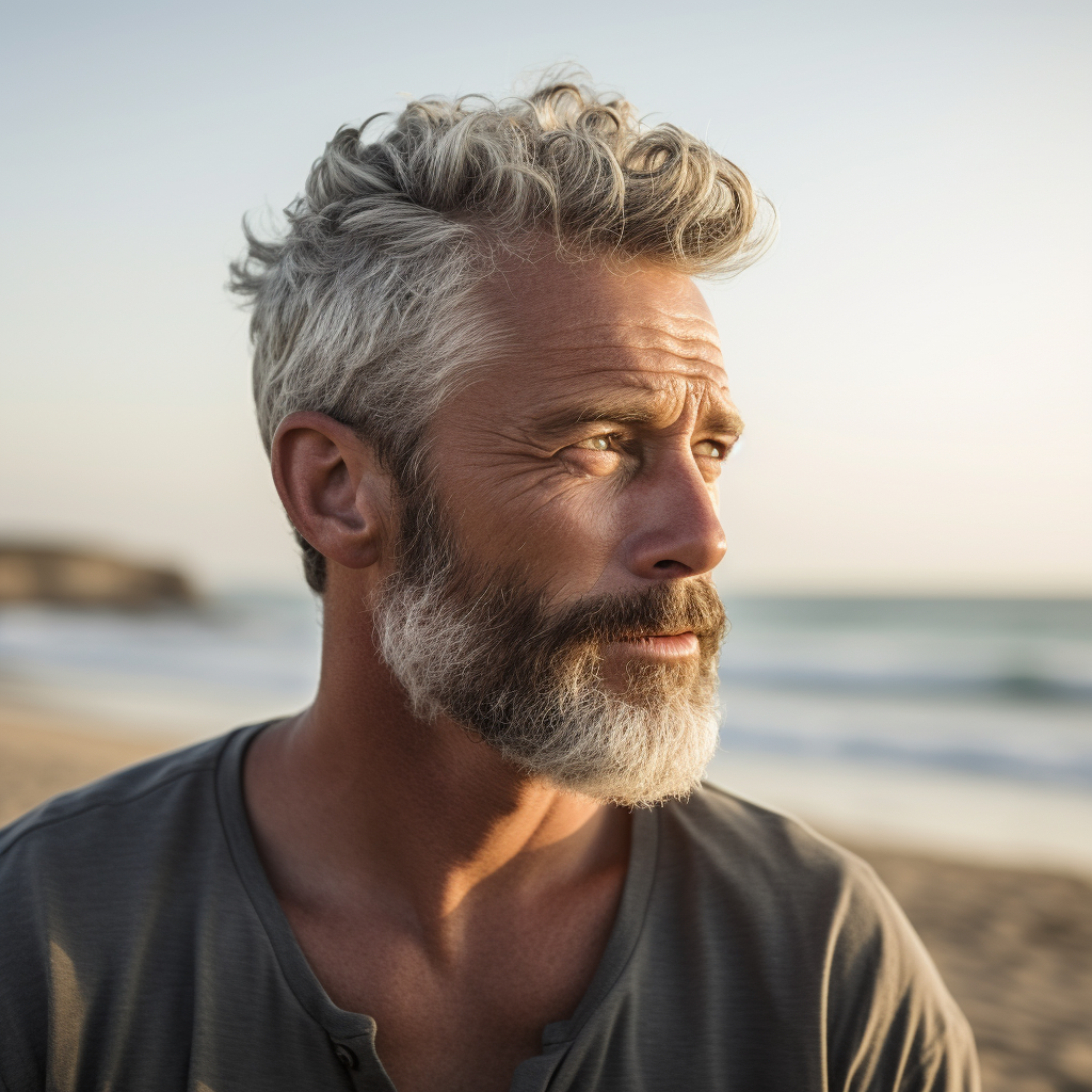 55 Year Old Man at Beach