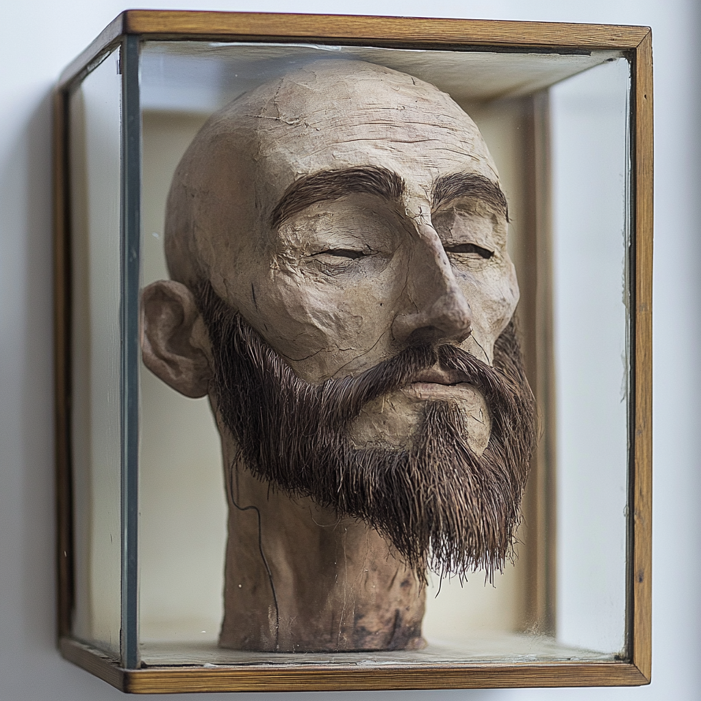 A 1950's Paper Mâché Object with Detailed Beard