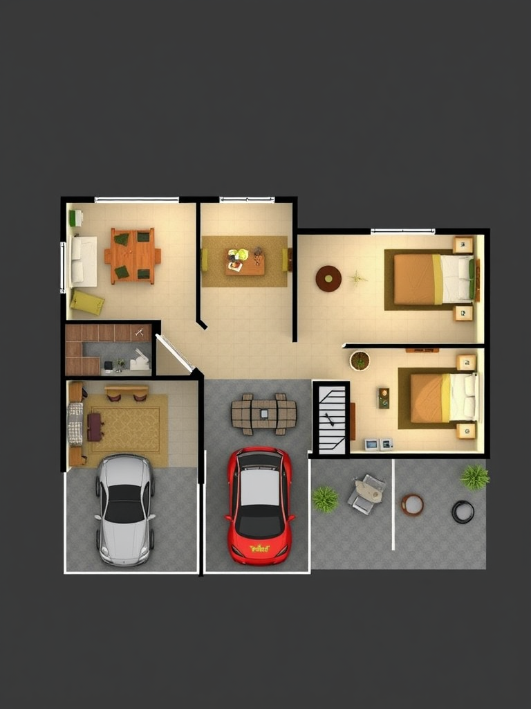 A 25x40 House Floor Plan with Amenities