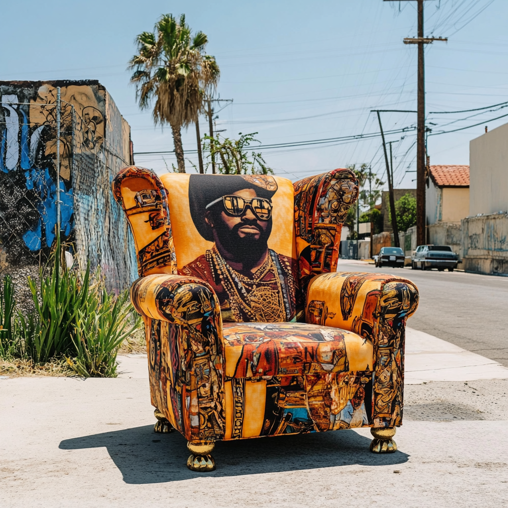 A 3' wide chair inspired by South Los Angeles