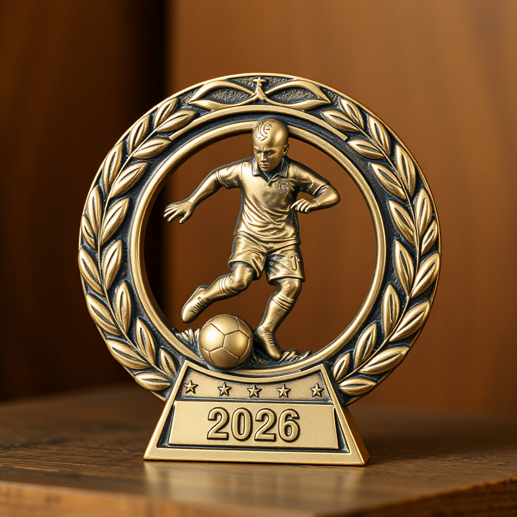 A 35cm Custom Football Soccer Metal Award Design