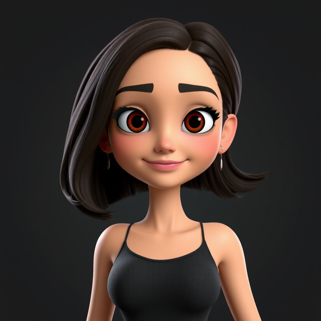 A 3D Pixar-style rendering of Catherine Zeta Jones.