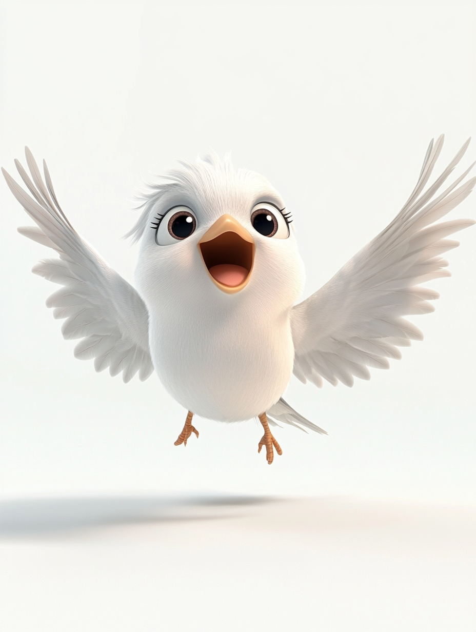 A Baby Bird Spreading Wings, Ready to Fly