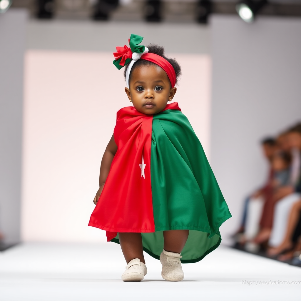 A Baby Girl wearing Kenyan flag in Show