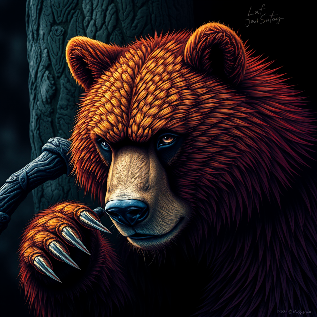 A Bear's Colorful Blanket - Strong, Soft,and Velvet