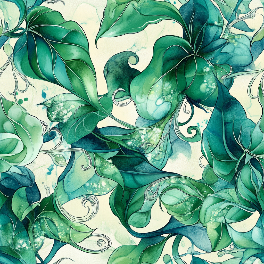 A Beautiful Ivy and Leaf Watercolor Pattern