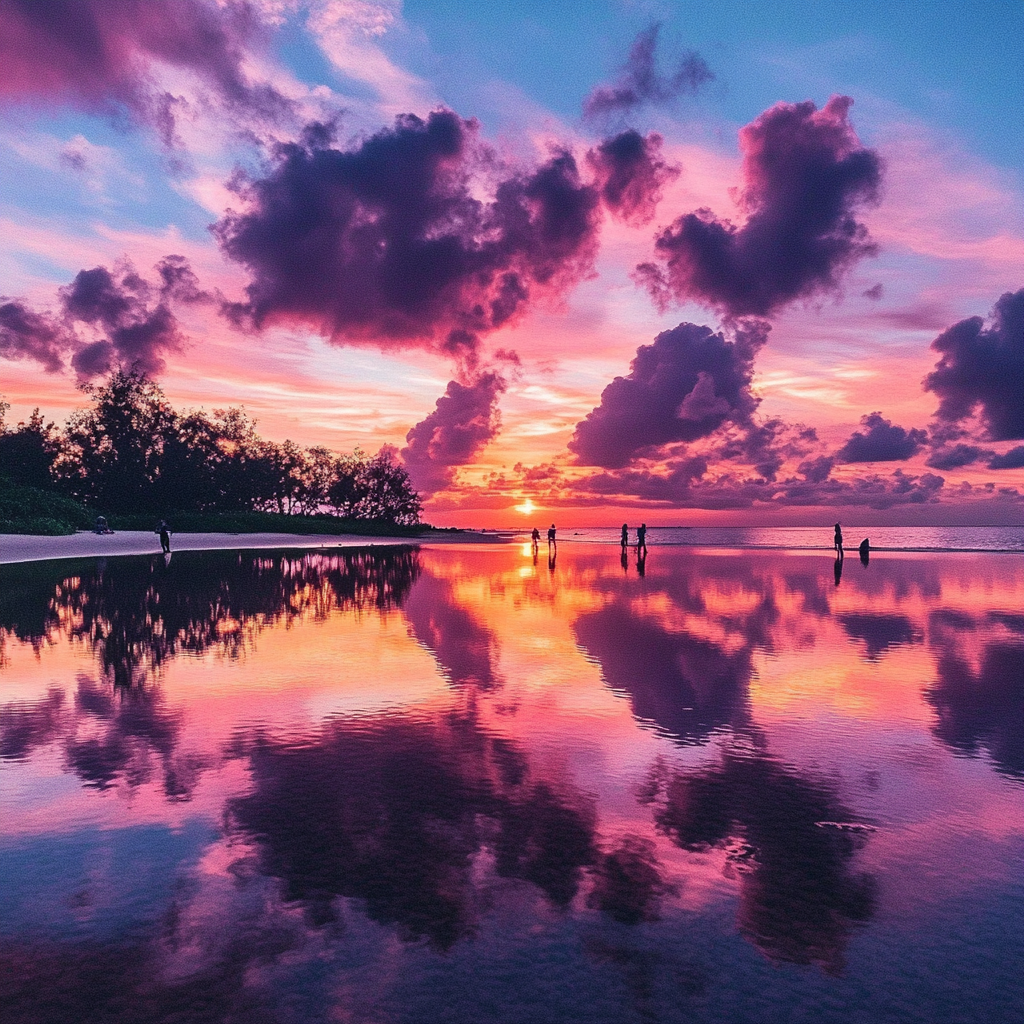 A Beautiful Sunset at Bang Pu, Thailand