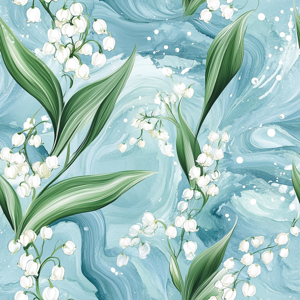 A Beautiful Watercolor Floral Pattern with White Lilies