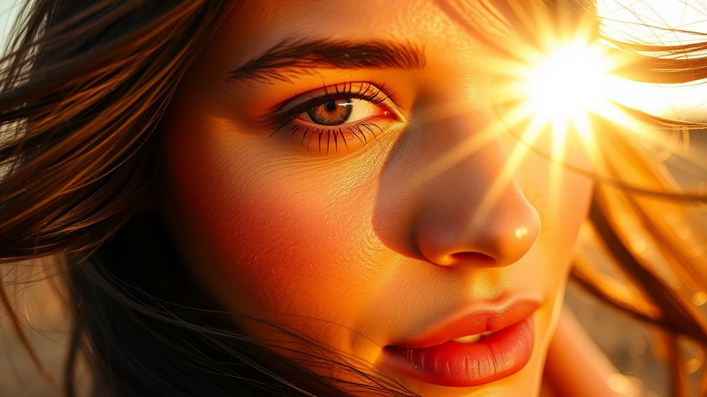 A Beautiful Woman's Face Glowing in Morning Light