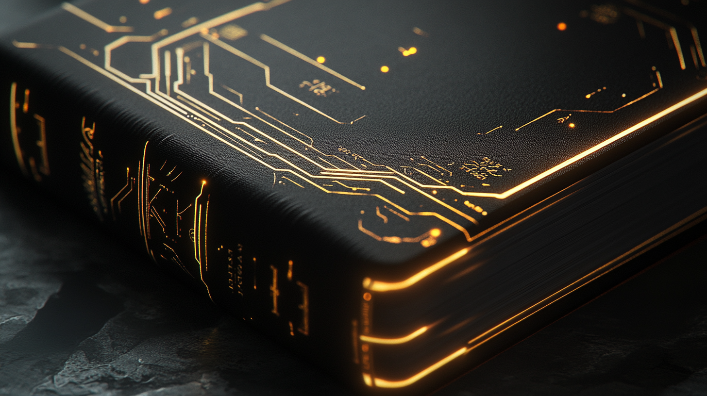 A Black Bible with a Golden Glowing Cover