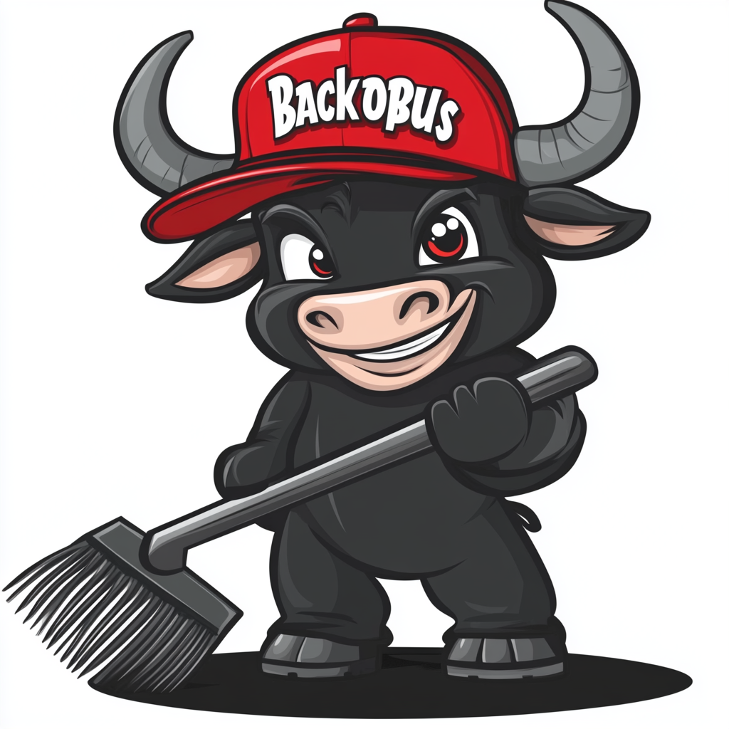 A Black Bull with Red Hat Logo