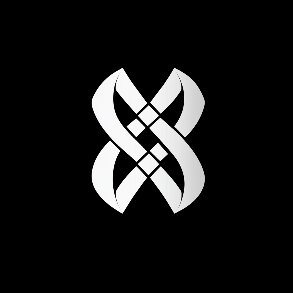 A Black and White Logo with Intertwined Letters.