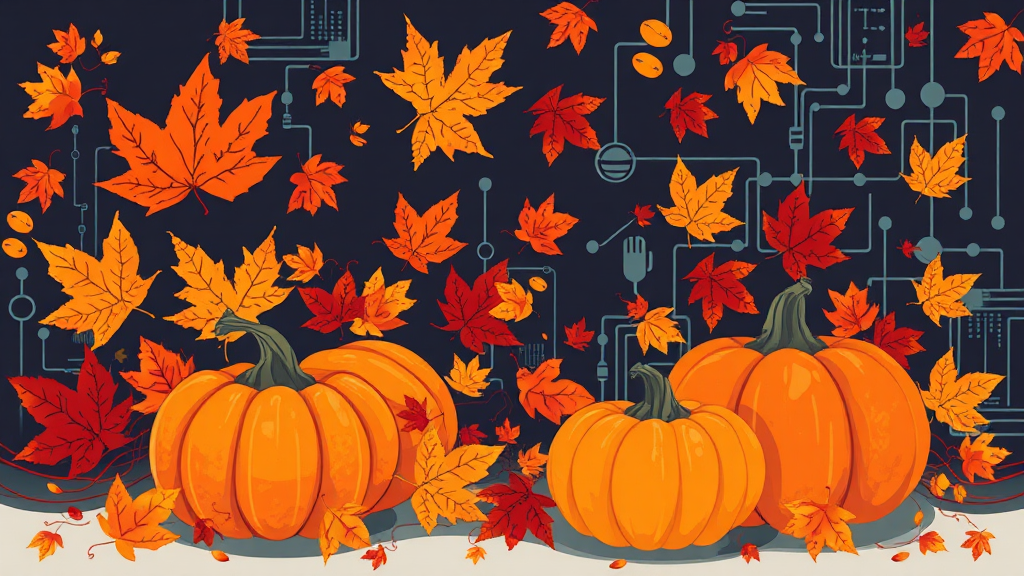 A Blend of Autumn and Technology Graphics