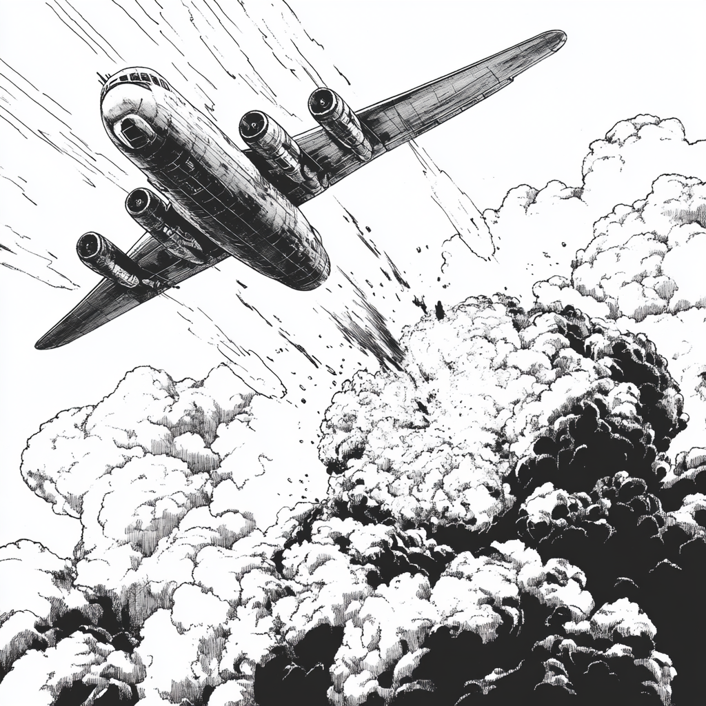 A Bomber drops atomic bomb on Hiroshima