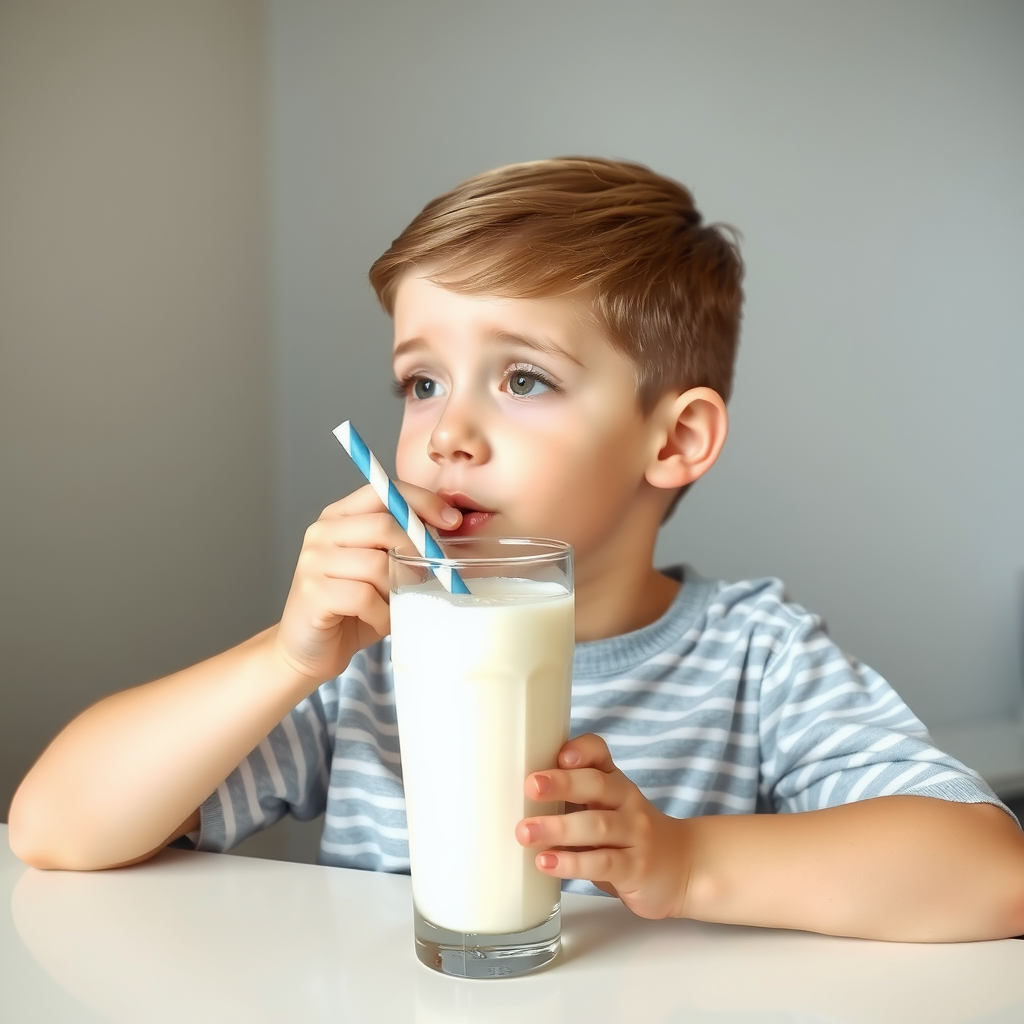 A Boy Becoming Obese from Weight Gain Milkshake
