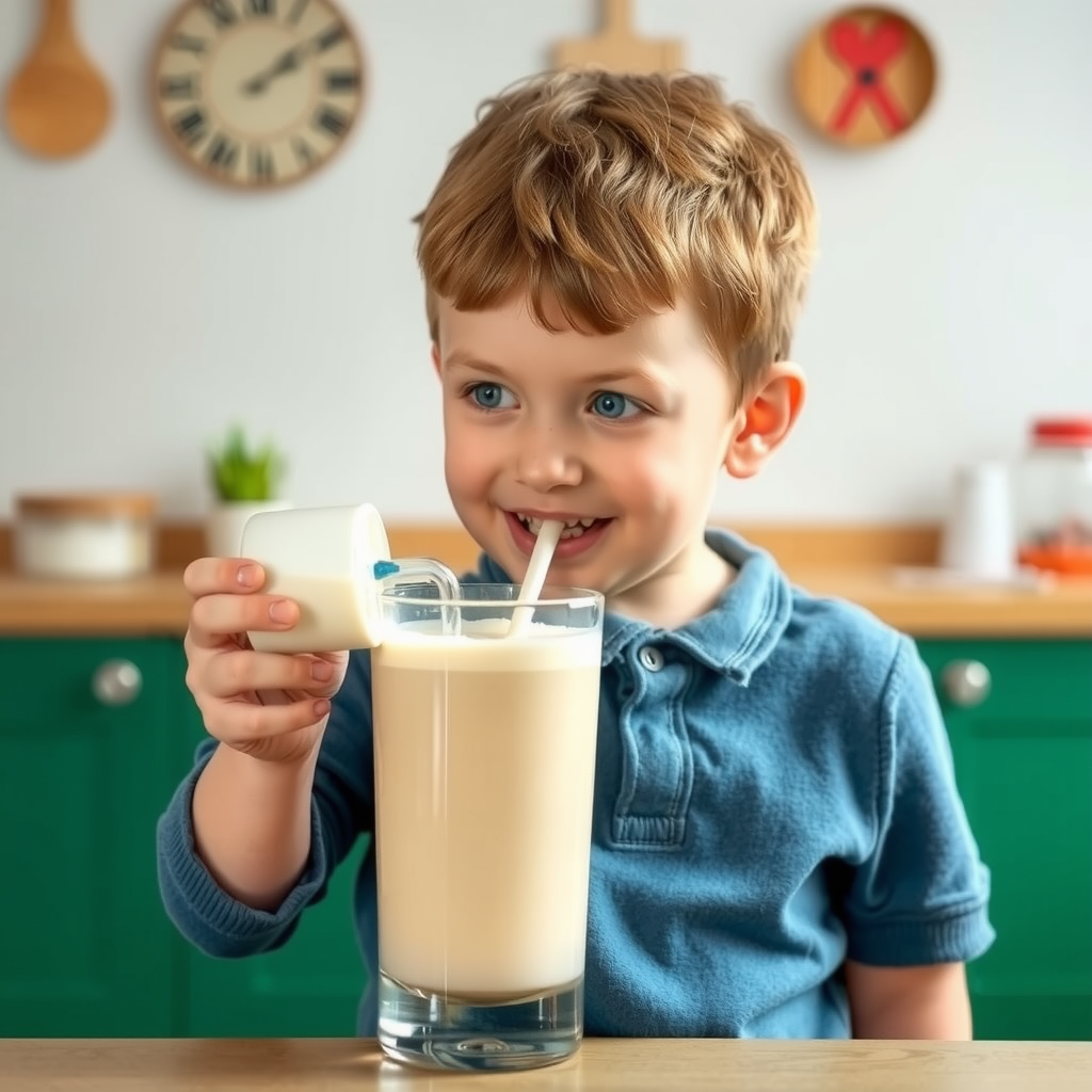 A Boy Drinking Weight Gain Milkshake