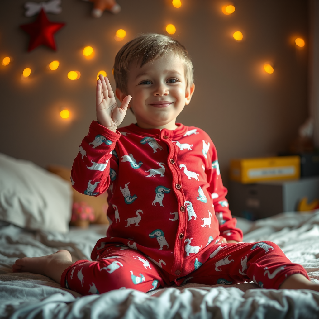 A Boy in Pajamas Wishing for a Big Belly