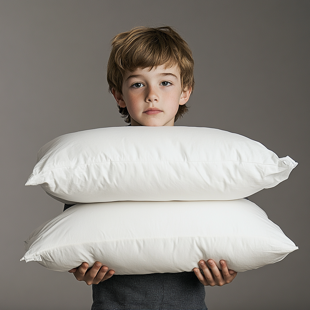 A Boy with White Pillows in Professional Photography