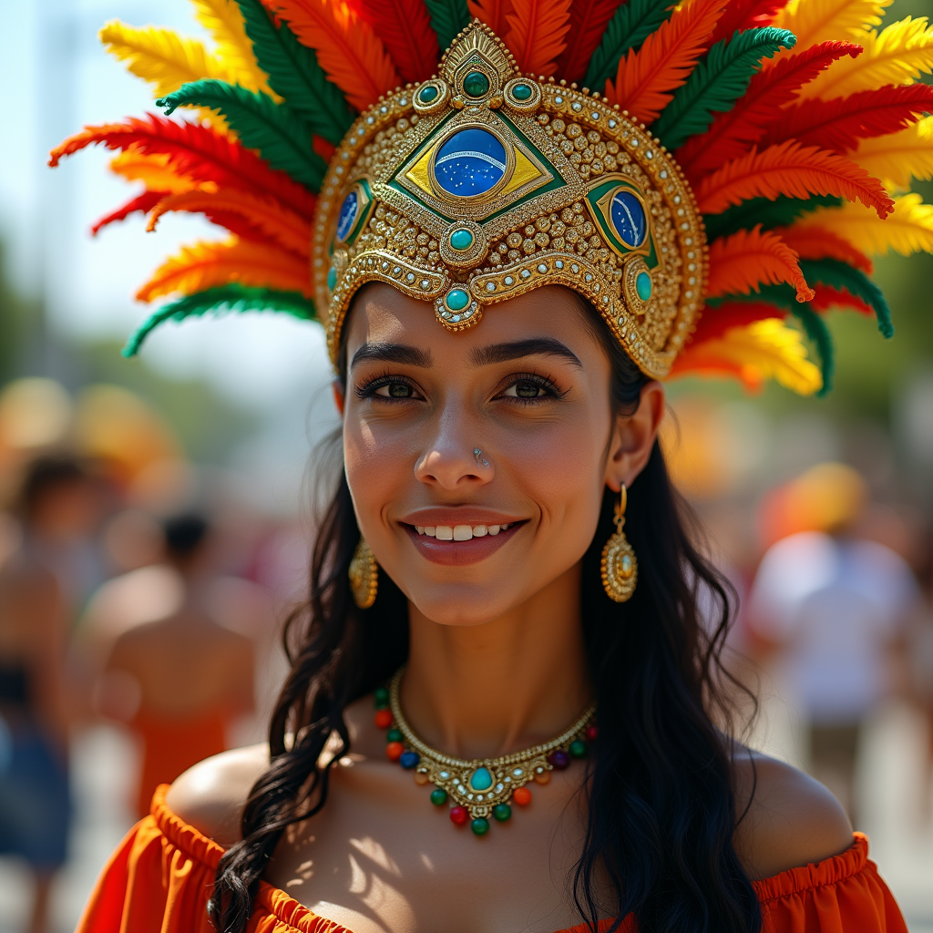 A Brazilian Woman Enjoying the Carnival