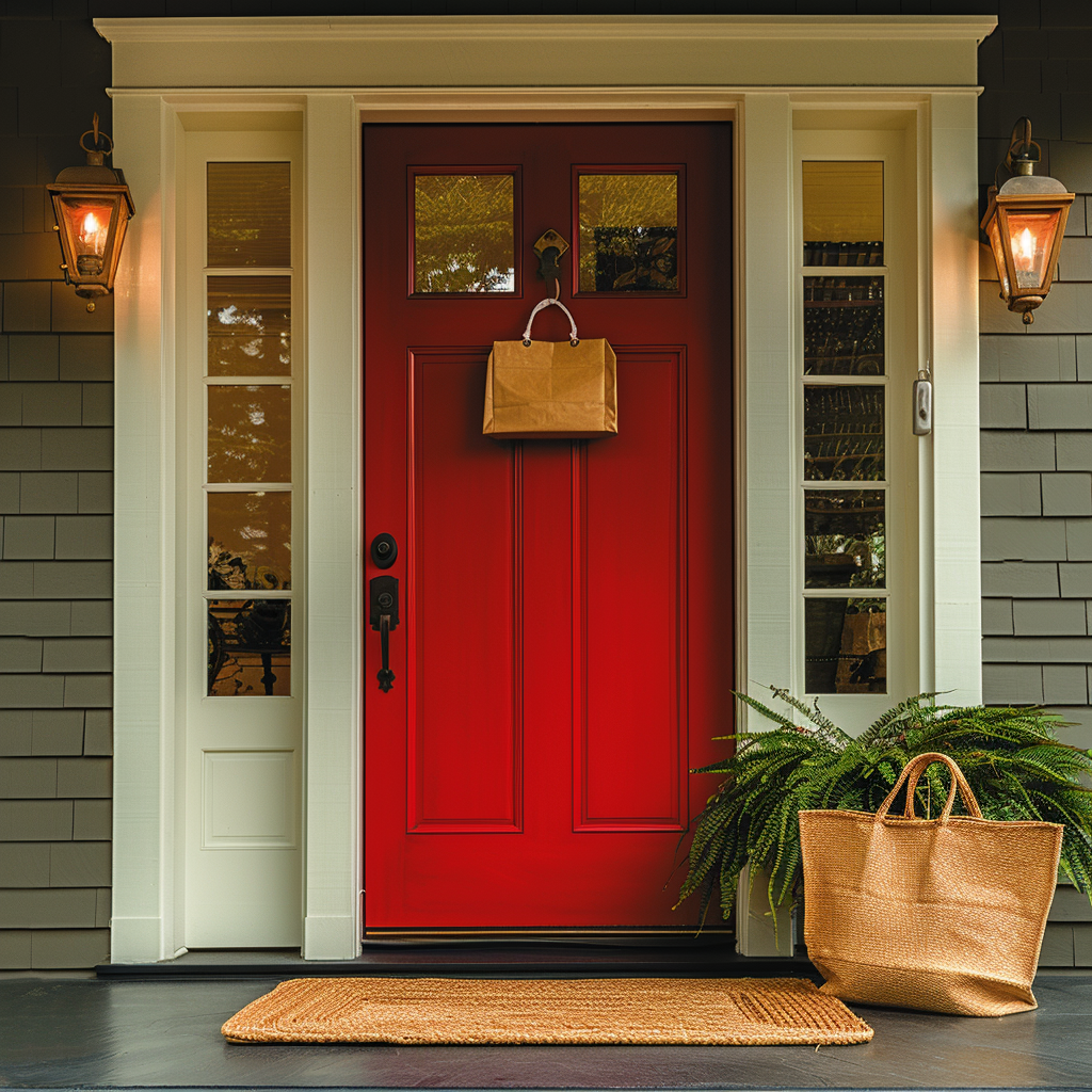 A Bright Red Door Slightly Ajar