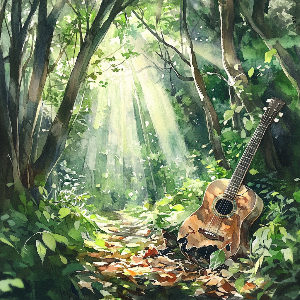 A Broken Guitar in Enchanted Forest