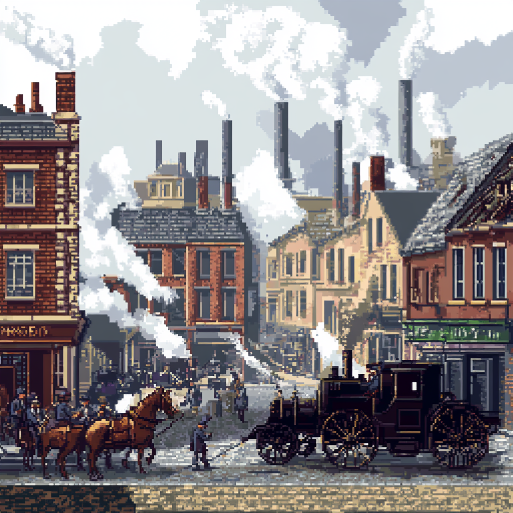 Pixel Art: A Busy Scene of 19th Century London