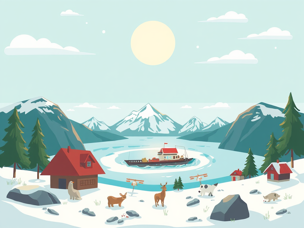 A Cartoon Style View of the Arctic Circle