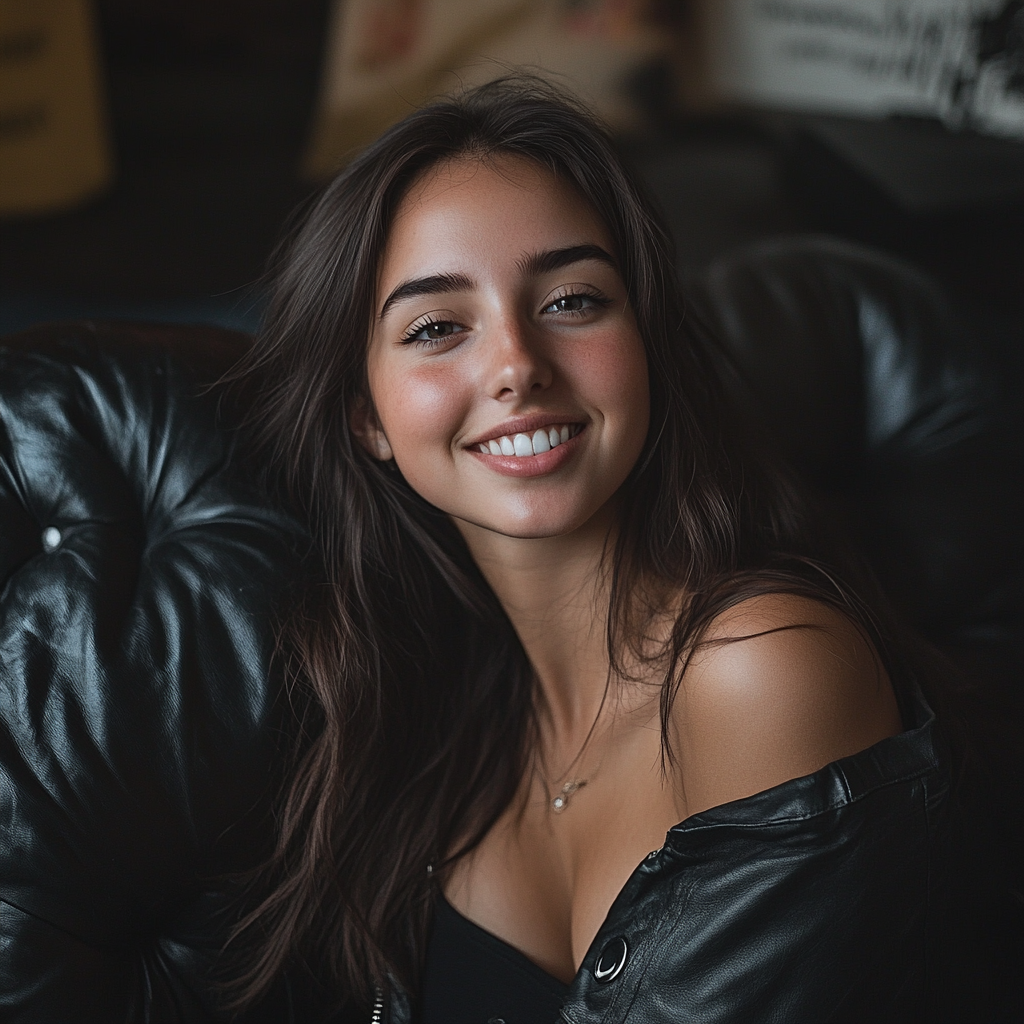 A Charming Woman in a Room Smiling