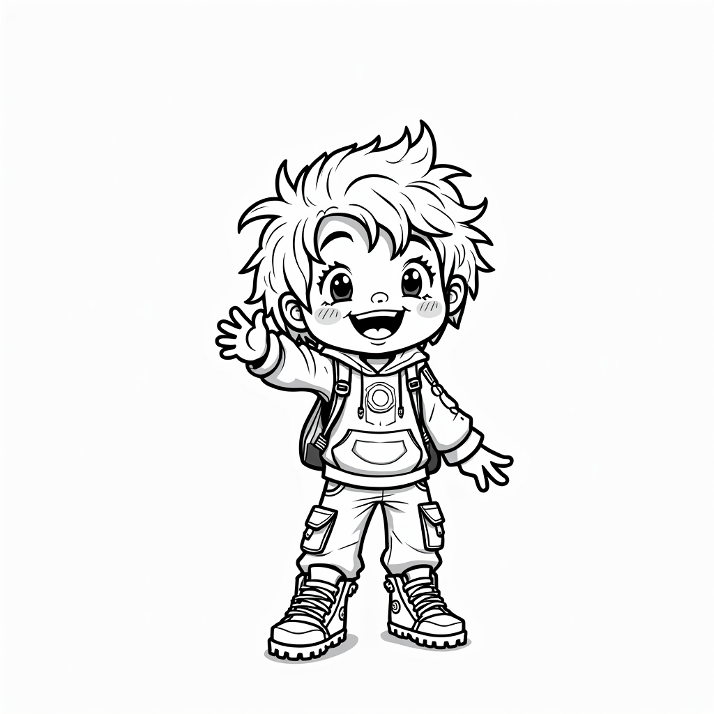 A Cheerful Adventurous Child in Dynamic Pose