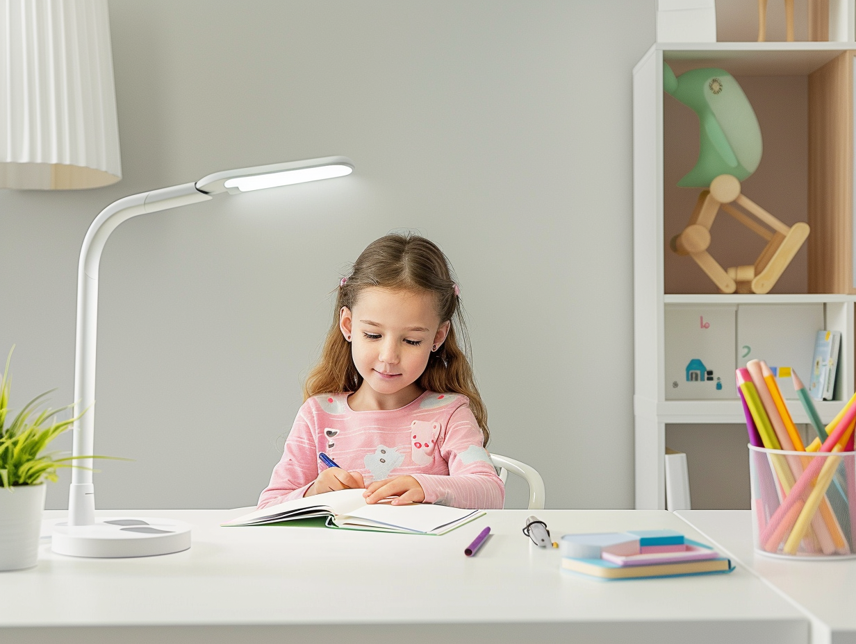 A Child's Studying Corner with LED Lamp