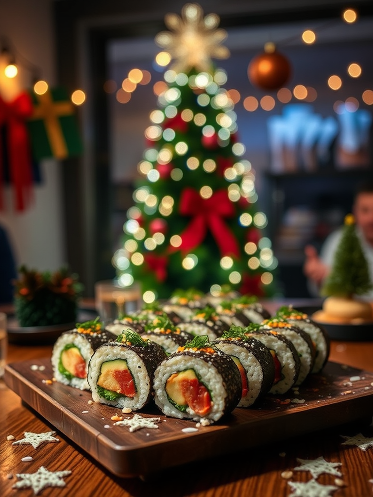 A Christmas Party with Sushi and Friends