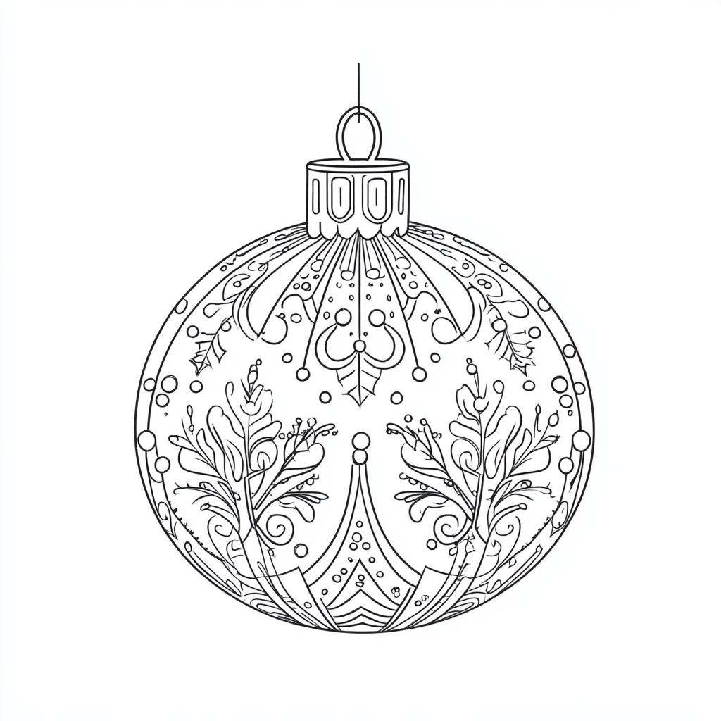 A Christmas bauble ready for coloring