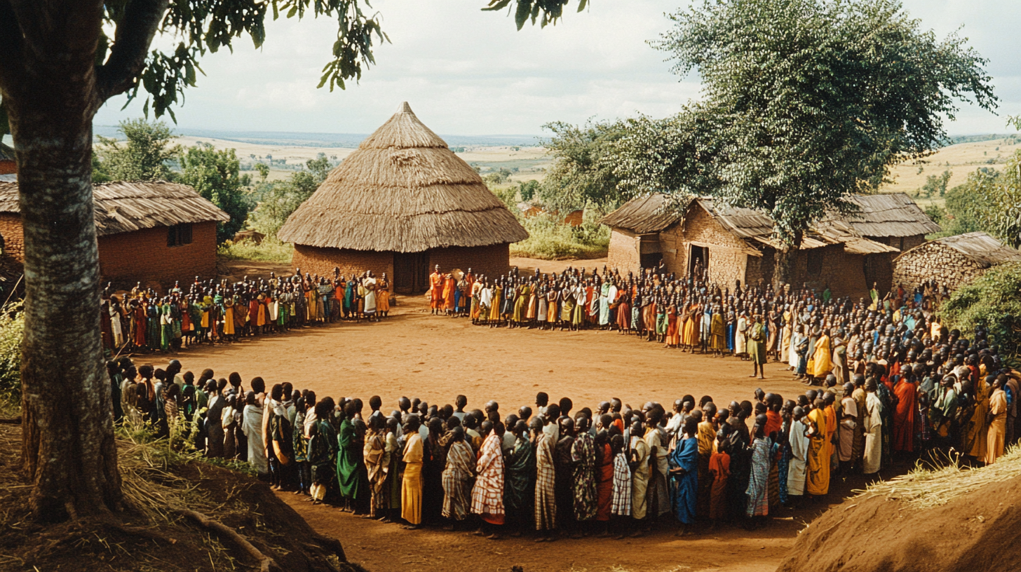 A Cinematic African Village Captures Mythological Essence