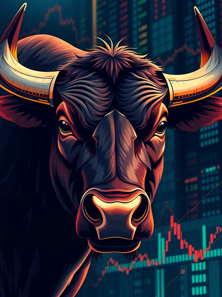 A Close-Up Poster of Stock Market Bull
