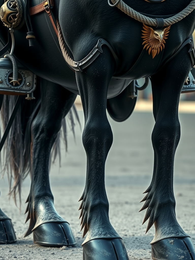 A Close-Up View of a Horse's Hooves