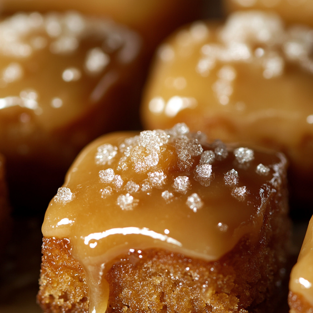 A Close-Up of Moist, Glazed Cake Bites