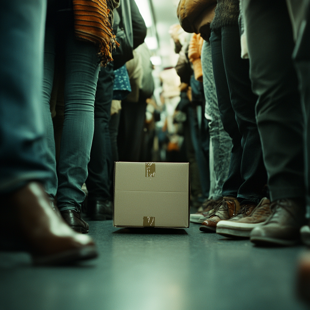 A Close-up View Inside Crowded Bus Scene