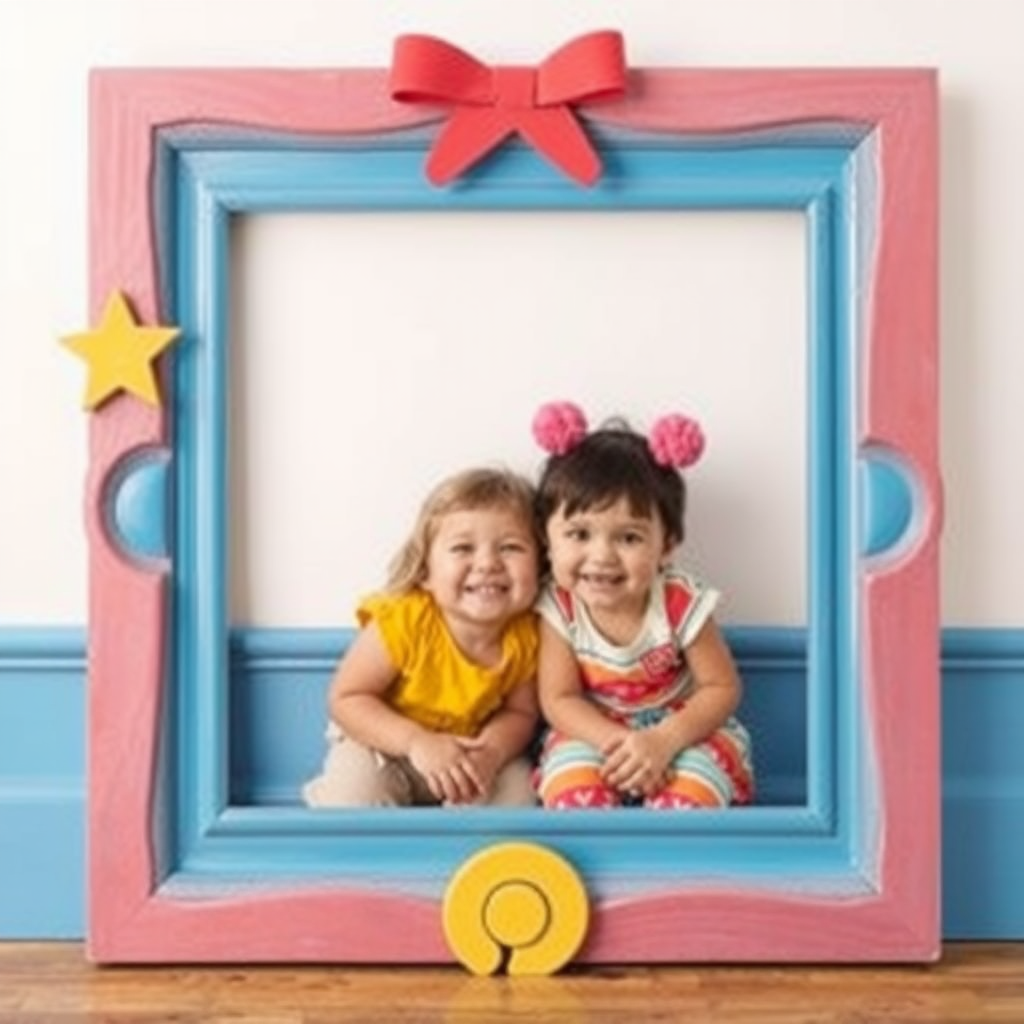 A Colorful Frame with a Kids' Theme 