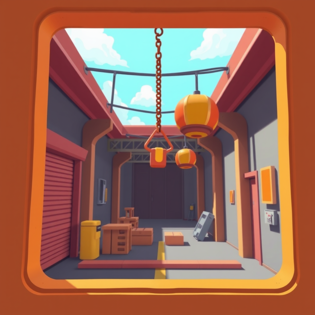 A Colorful Hangar Icon for Mobile Game