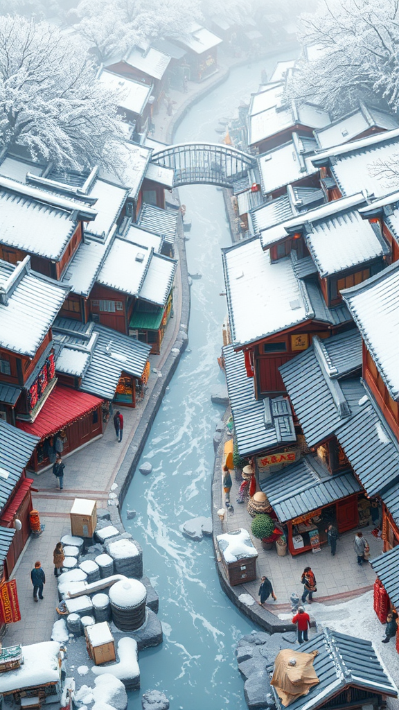 A Colorful Old Japanese Market in Winter