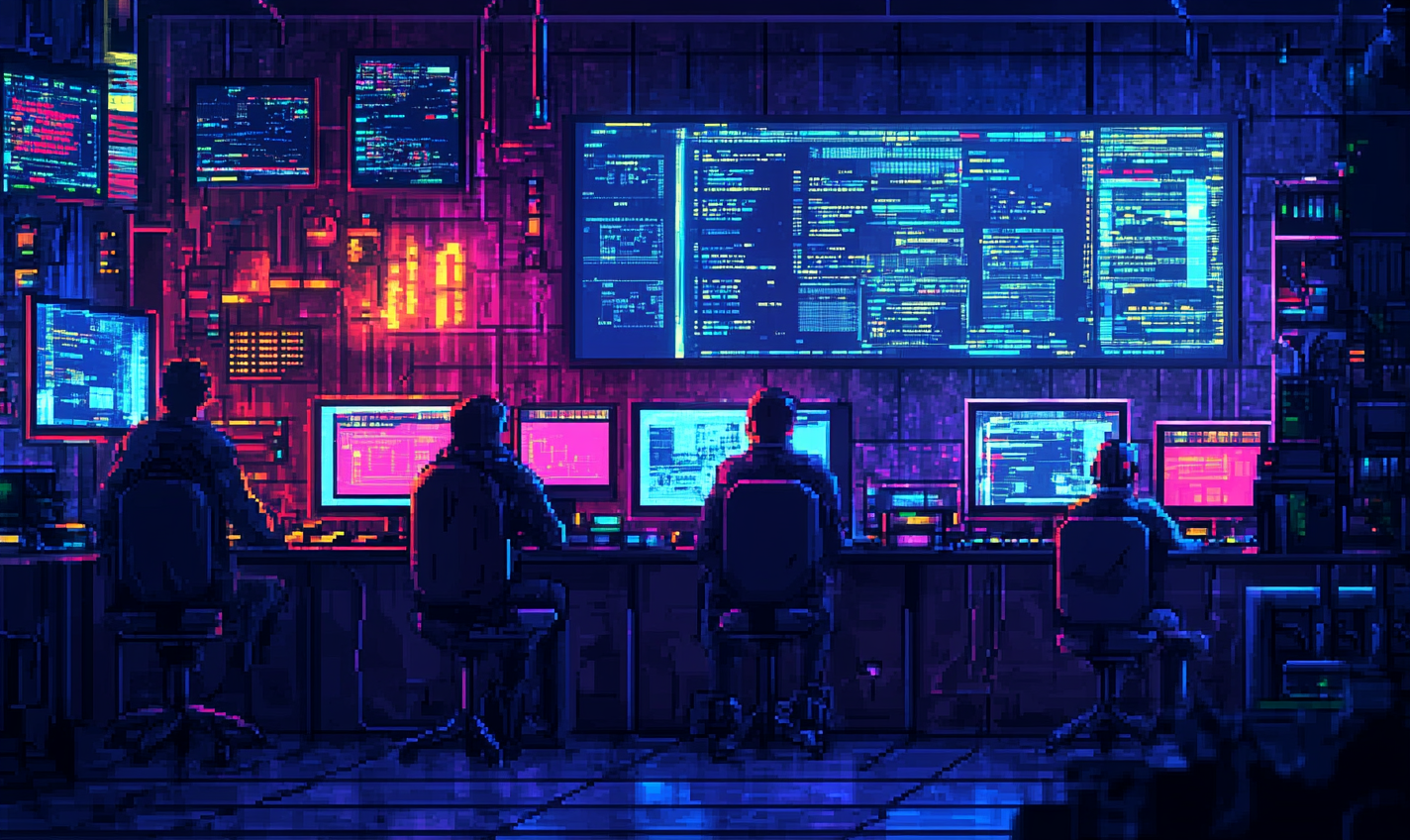 A Colorful Pixel Art of Cybersecurity Skills Gap.