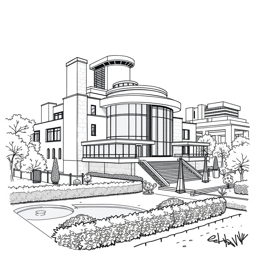 A Contemporary House with Minimalist Gardens