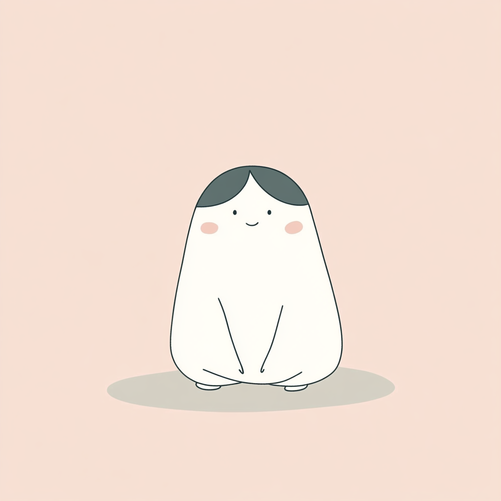 A Cozy, Minimalistic Illustration of a Friendly Character