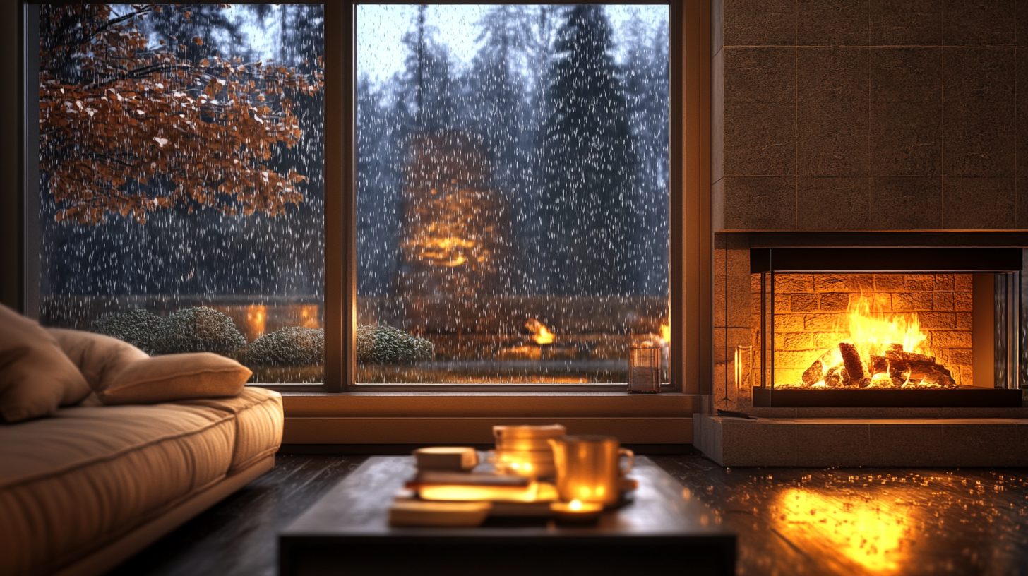 A Cozy Autumn Evening by the Fireplace