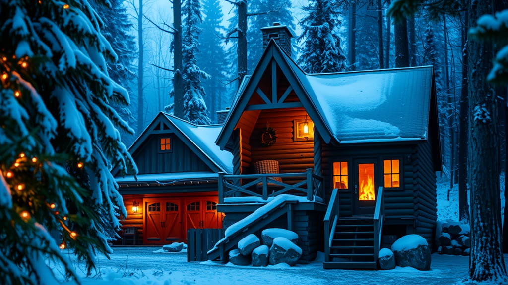 A Cozy Cabin in the Snowy Woods